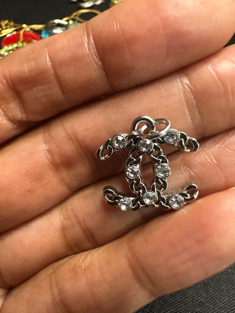 The “Silver Braided White CC” Necklace