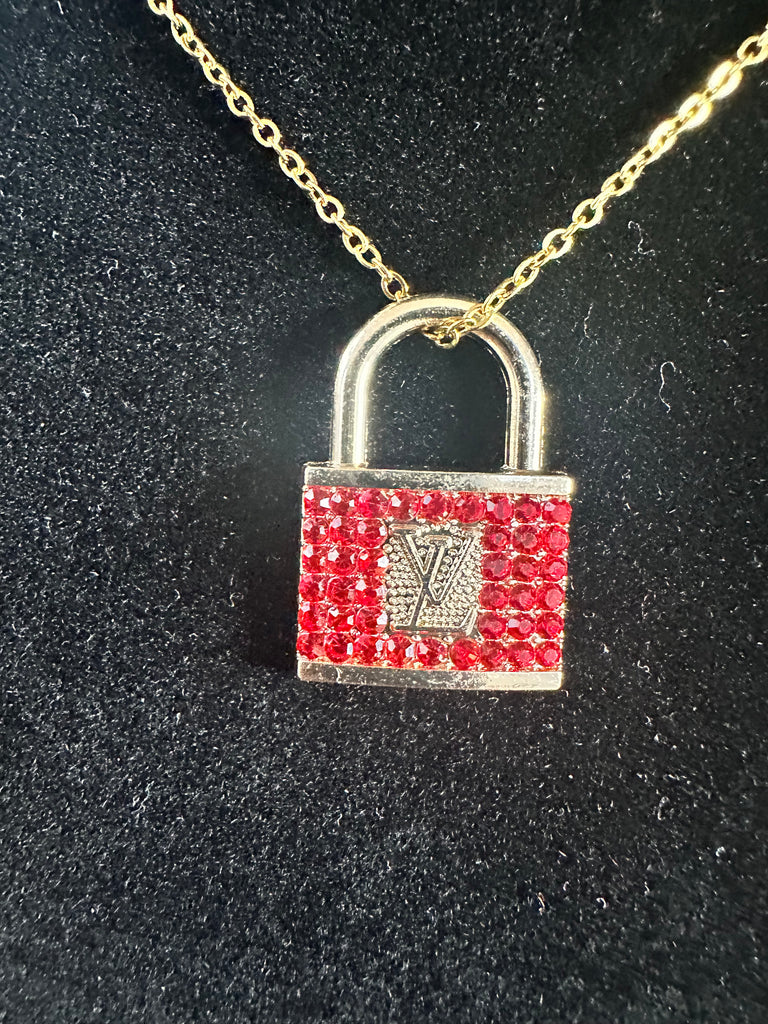 The “Red LV Lock” Necklace