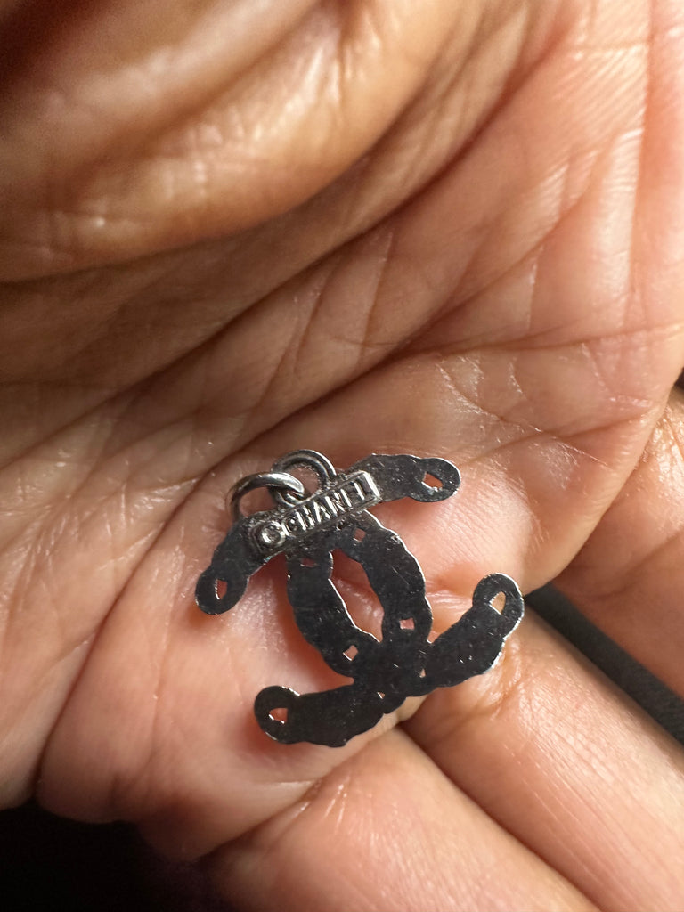 The “Silver Braided White CC” Necklace