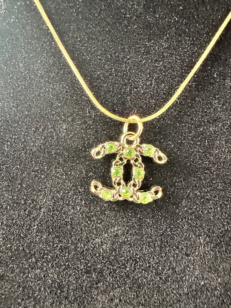 The “Green Braided CC” Necklace
