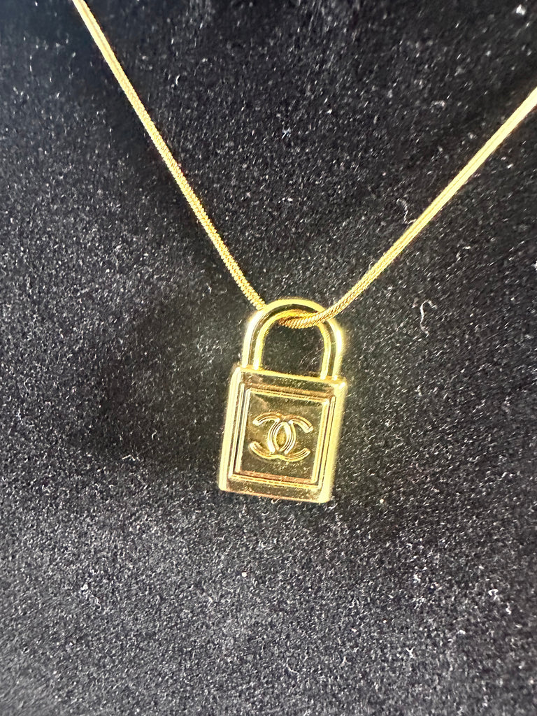 The “Gold CC Lock” Necklace