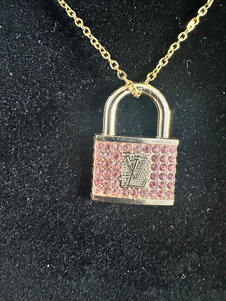 The “Pink LV Lock” Necklace