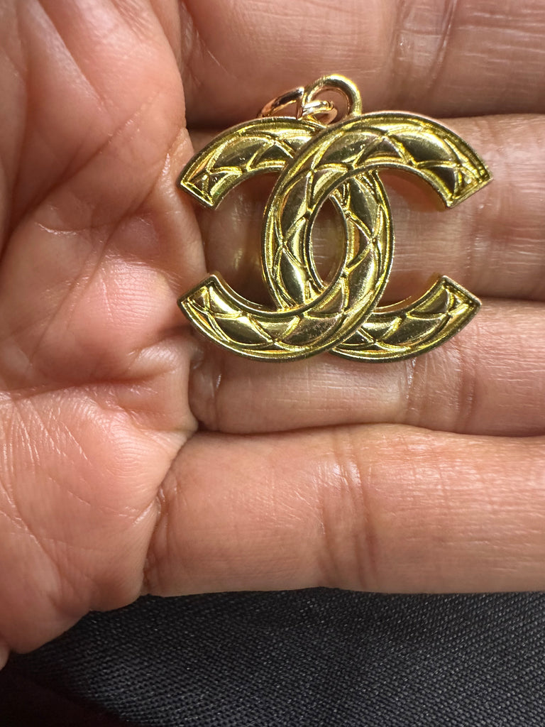 The “Gold Quilted CC” Necklace