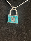 The “Turquoise LV Lock” Necklace