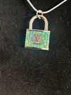 The “Sea Green LV Lock” Necklace